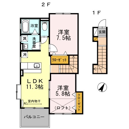 阿波赤石駅 徒歩13分 2階の物件間取画像