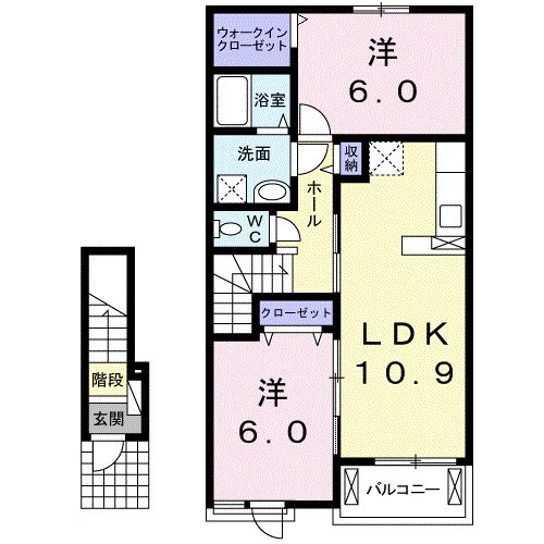 南小松島駅 徒歩16分 2階の物件間取画像