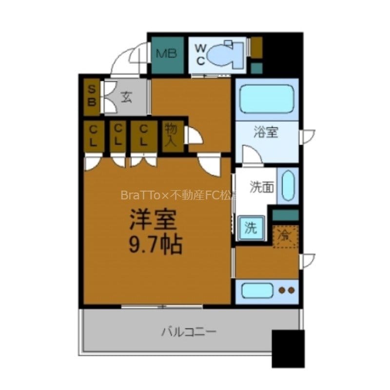 松屋町駅 徒歩4分 14階の物件間取画像