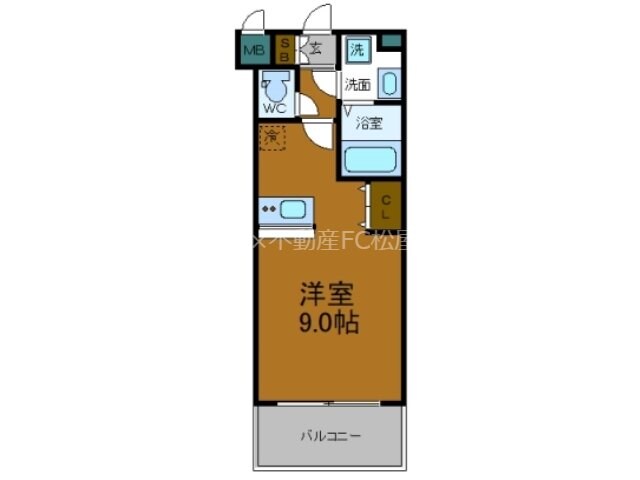 玉造駅 徒歩7分 5階の物件間取画像