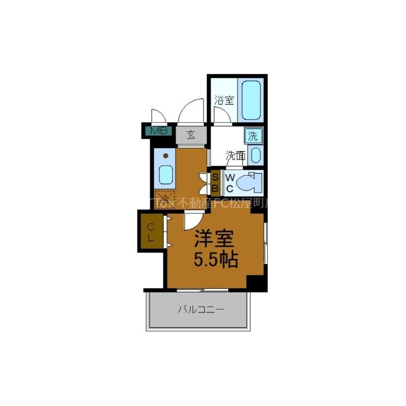 玉造駅 徒歩9分 6階の物件間取画像