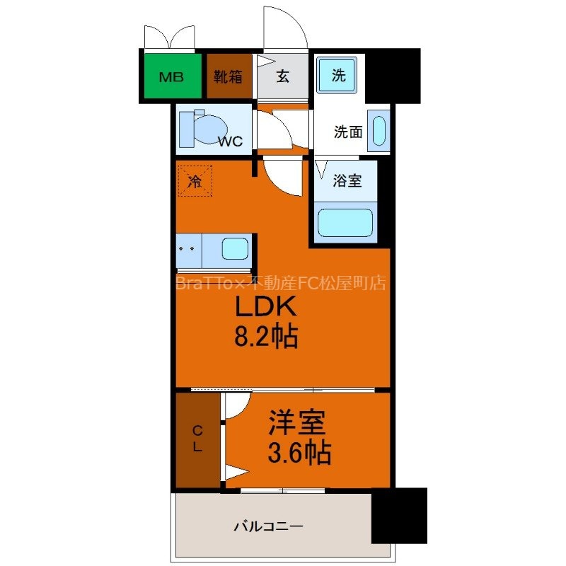 新深江駅 徒歩3分 6階の物件間取画像