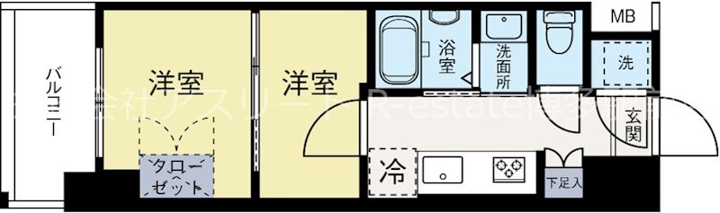 博多駅 徒歩10分 8階の物件間取画像