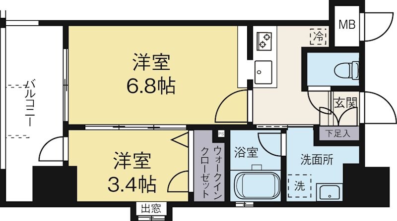 アクタス福岡県庁前グラシアの物件間取画像