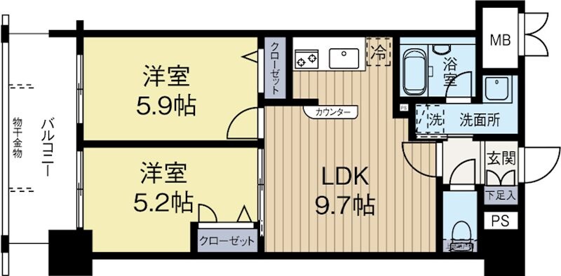 貝塚駅 徒歩16分 6階の物件間取画像