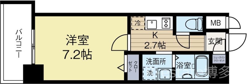 薬院駅 徒歩12分 5階の物件間取画像