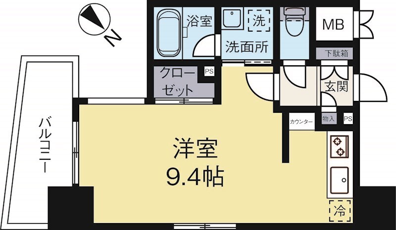 天神駅 徒歩7分 8階の物件間取画像