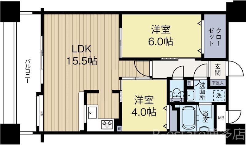 薬院大通駅 徒歩4分 12階の物件間取画像