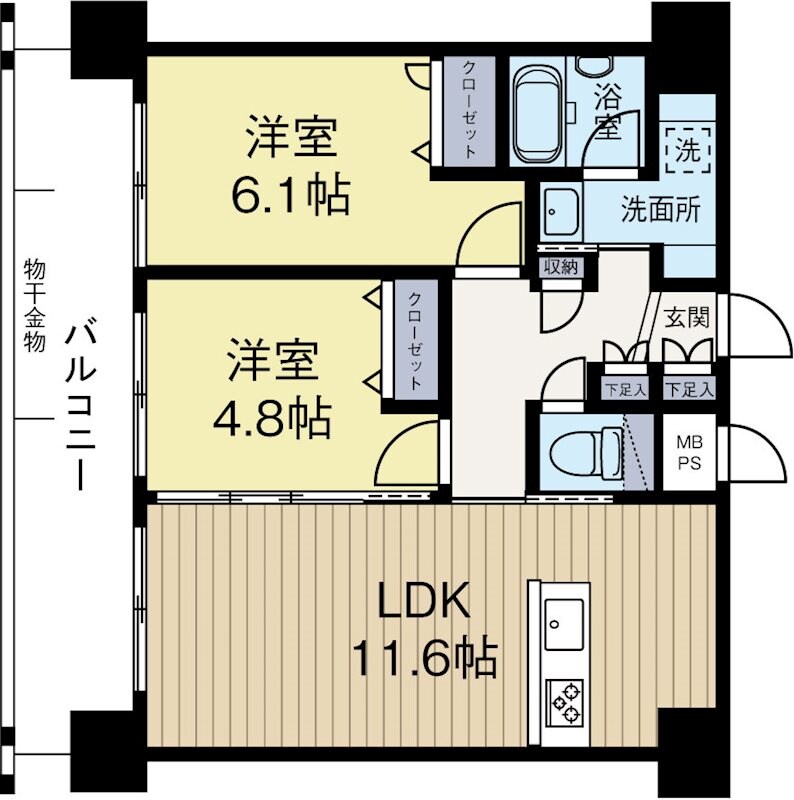 東比恵駅 徒歩20分 5階の物件間取画像