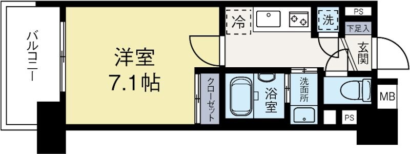 ウィルドゥ中洲の物件間取画像