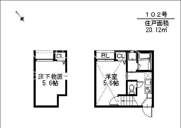 千代県庁口駅 徒歩6分 2階の物件間取画像