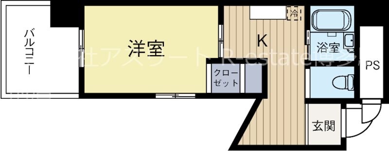 呉服町駅 徒歩8分 3階の物件間取画像