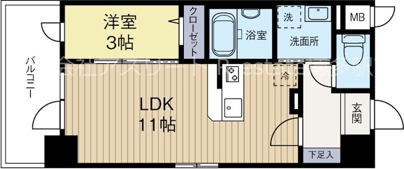 祇園駅 徒歩6分 4階の物件間取画像