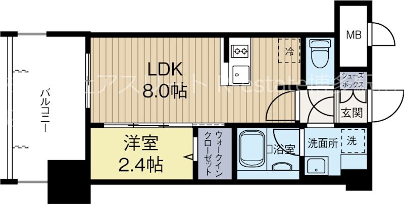 呉服町駅 徒歩13分 4階の物件間取画像