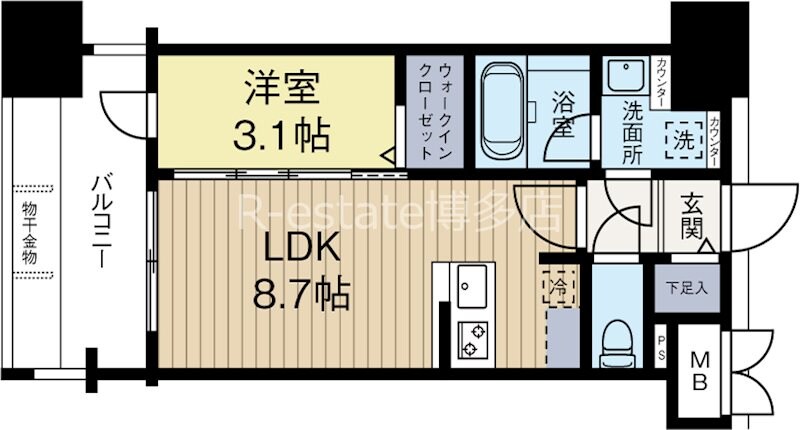 西鉄千早駅 徒歩5分 5階の物件間取画像