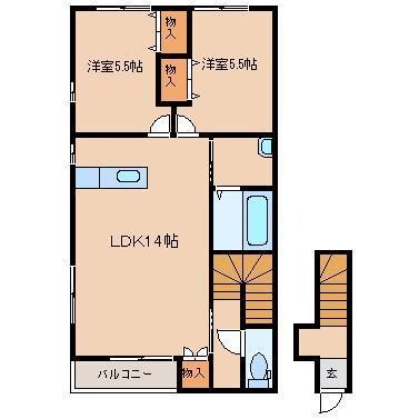 サンエルムＣの物件間取画像