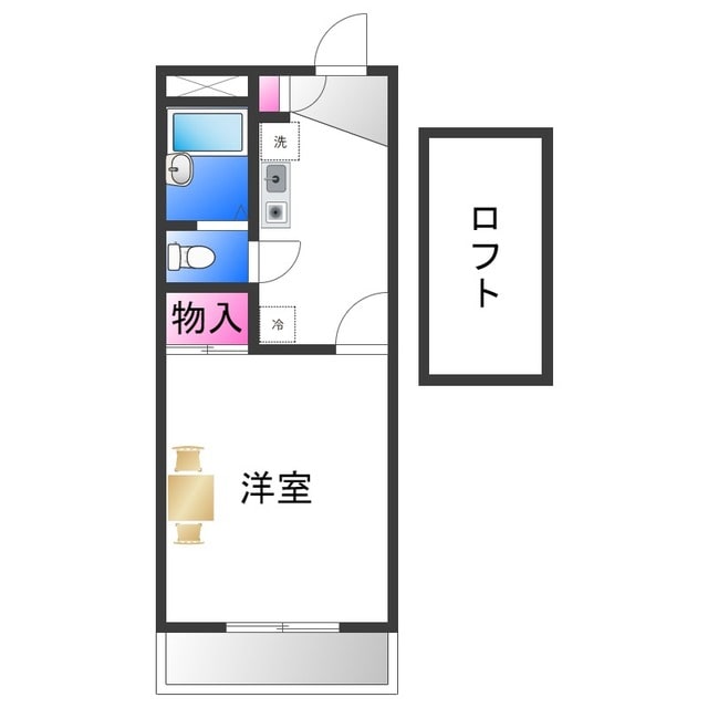 レオパレス花水木一番館の物件間取画像