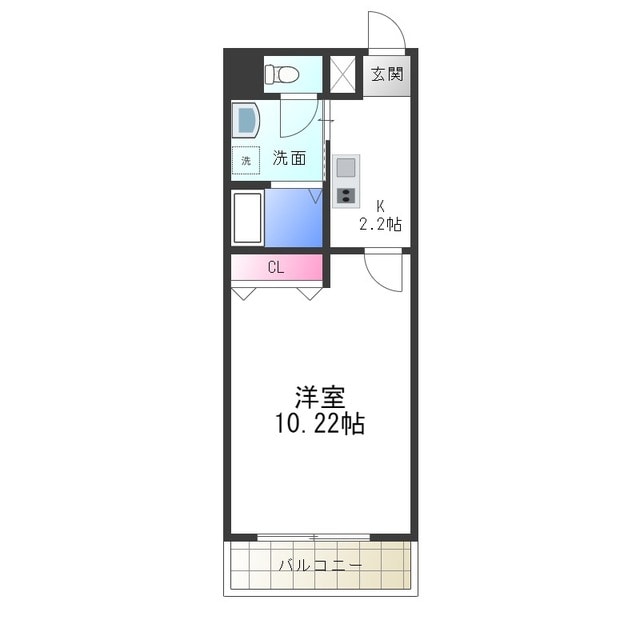 アンプルールクラージュ石津の物件間取画像