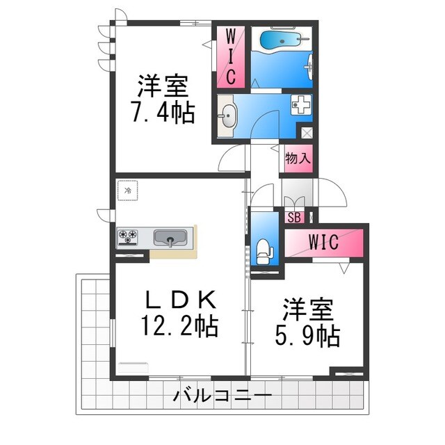 Avancee鳳　B棟の物件間取画像