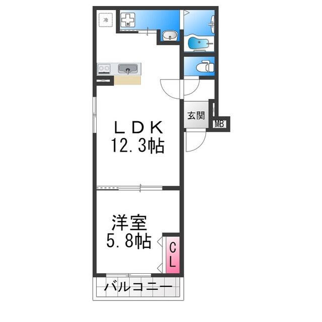 フジパレス堺三国ケ丘Ⅴ番館の物件間取画像