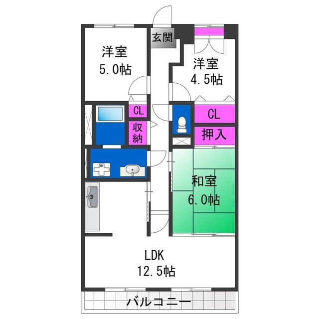 レジェロ住之江の物件間取画像