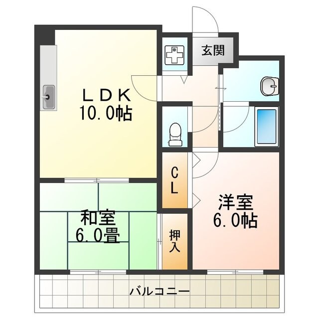 コンフォート公園南の物件間取画像