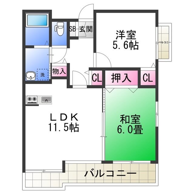 メゾンキコー住之江の物件間取画像