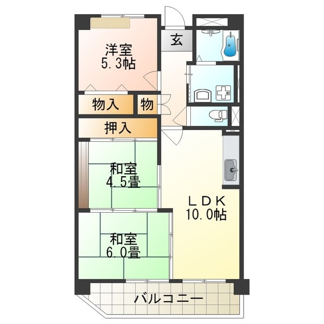 ツバイト東住吉の物件間取画像