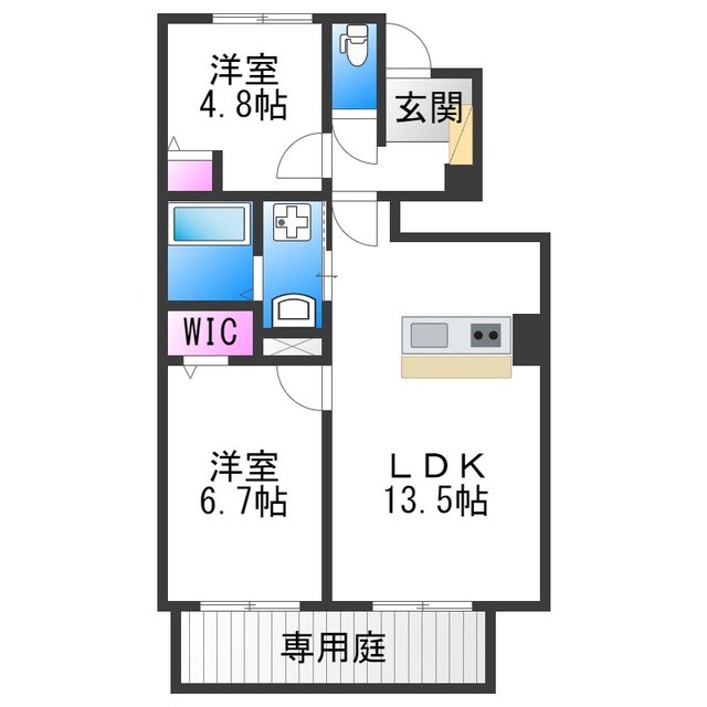 コンピメント　リバーの物件間取画像