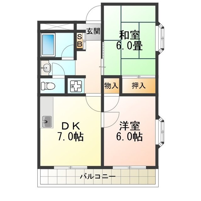 マンション花園の物件間取画像