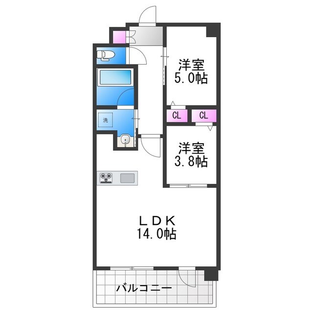 カウニス丸山通の物件間取画像