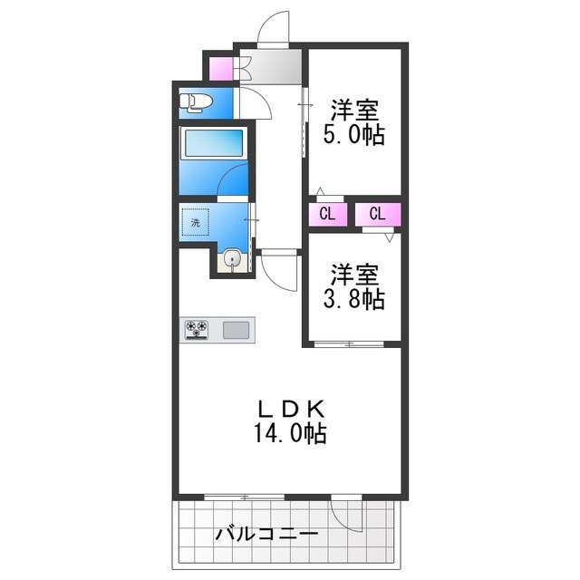 カウニス丸山通の物件間取画像