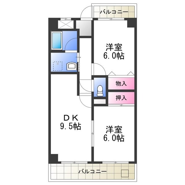 HACHIBUSE帝塚山の物件間取画像