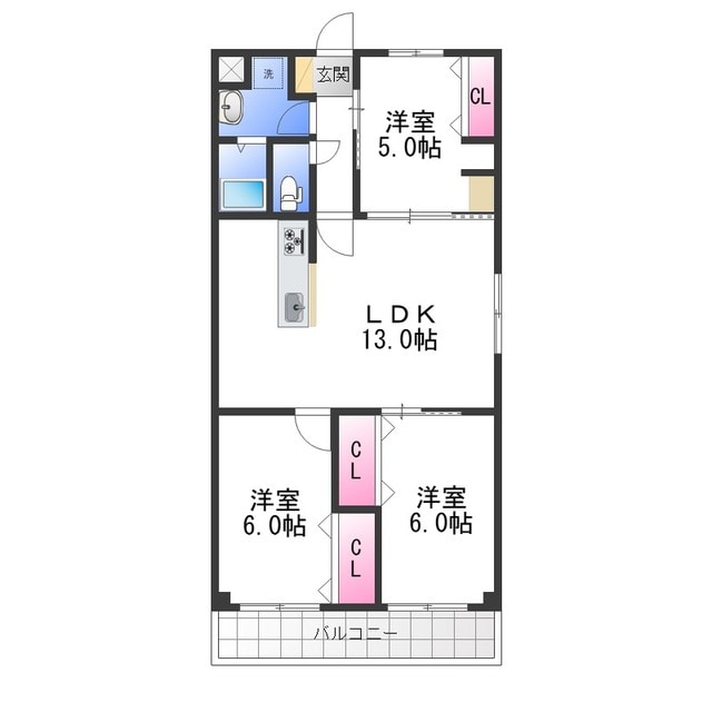 第3山内マンションの物件間取画像