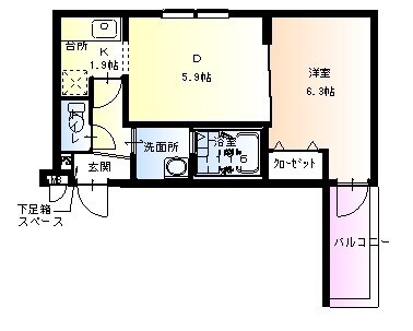 フジパレス諏訪ノ森Ⅲ番館の物件間取画像