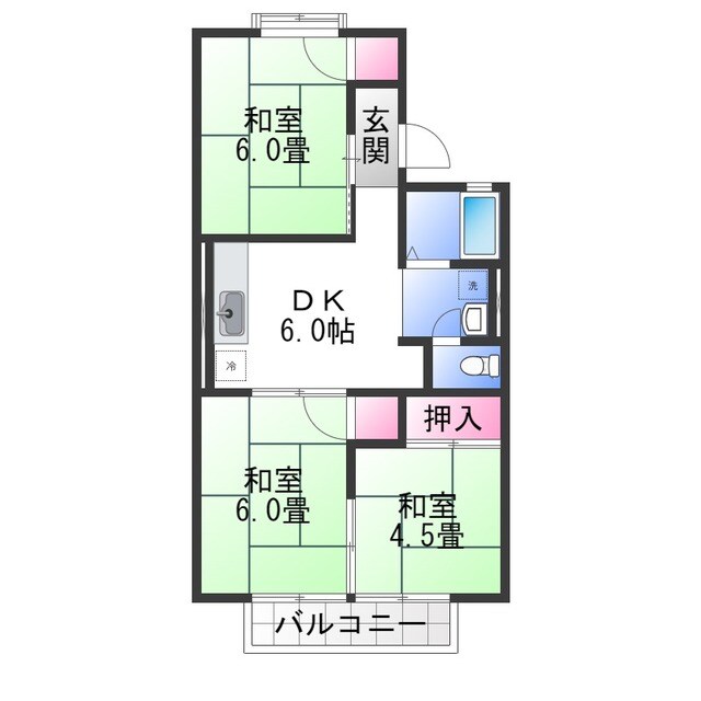 ハウスKの物件間取画像