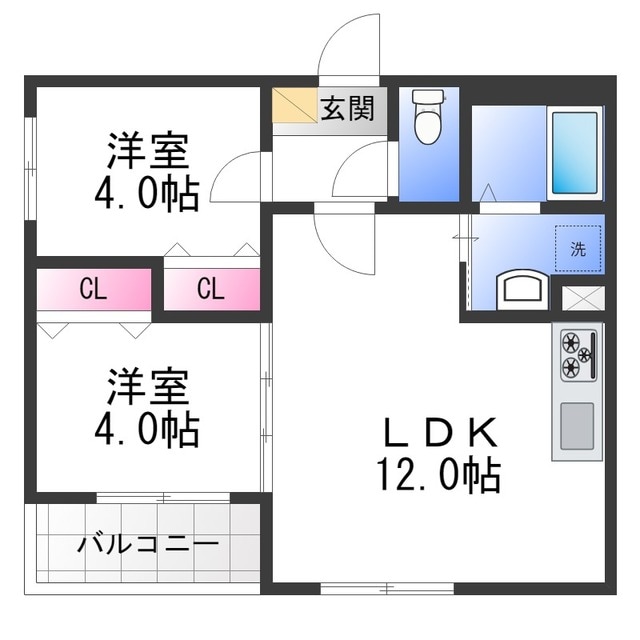 EST高見ノ里の物件間取画像