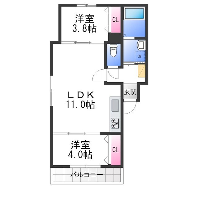 EST高見ノ里の物件間取画像