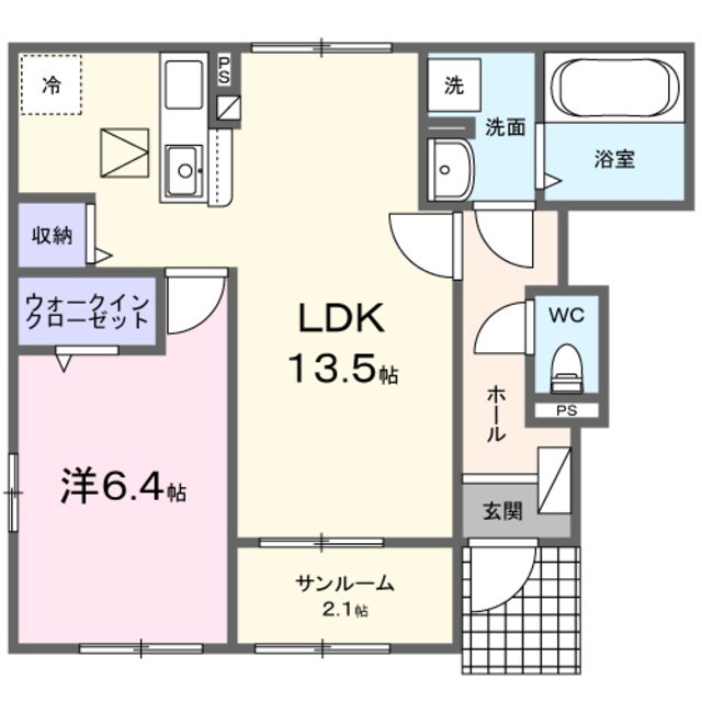 ショコラⅡの物件間取画像