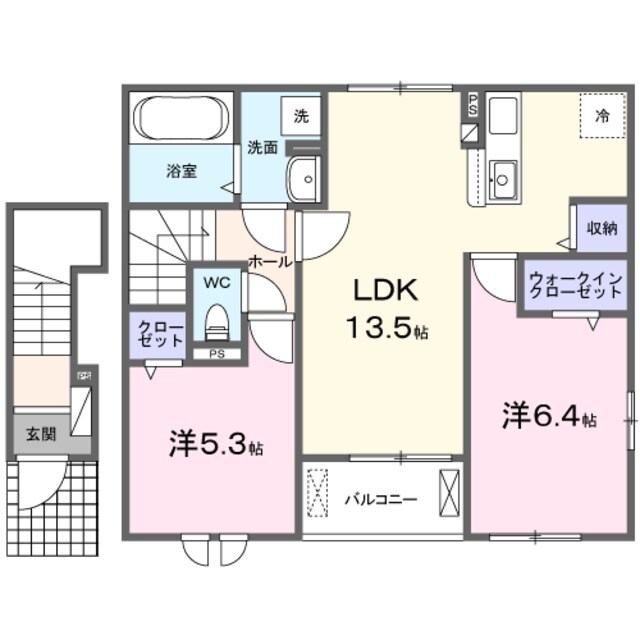 ショコラⅡの物件間取画像