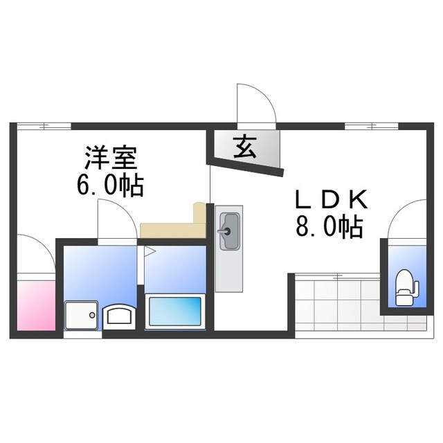 ラフィーネ1号館の物件間取画像