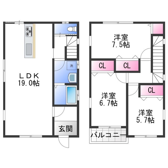 大阪狭山市茱萸木戸建の物件間取画像