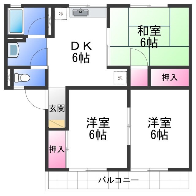 メルヘン三宅Aの物件間取画像