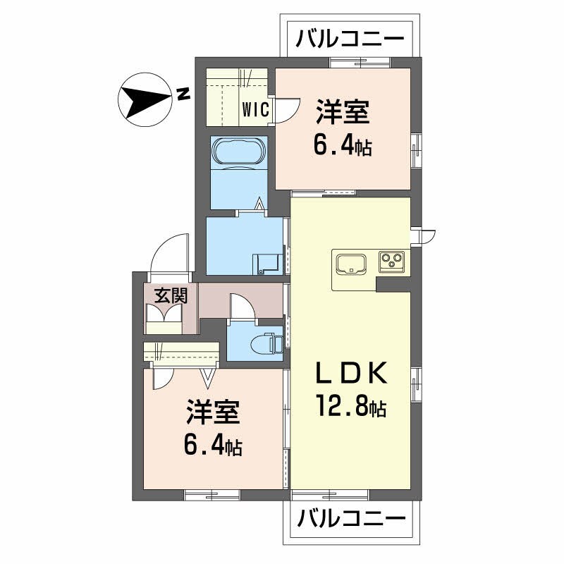 佐古駅 徒歩9分 2階の物件間取画像