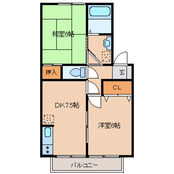 フレンズ高砂Ｂの物件間取画像