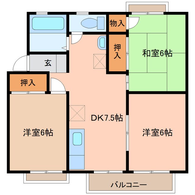 ベルパーク荒井１番館の物件間取画像