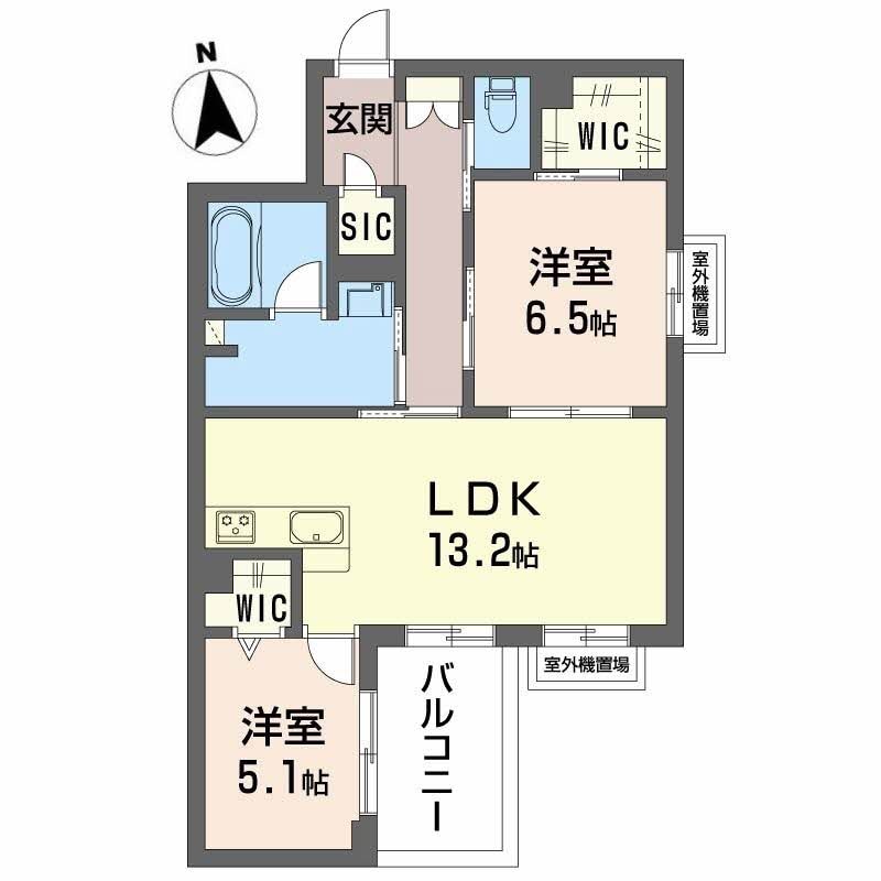 北花田駅 徒歩9分 1階の物件間取画像