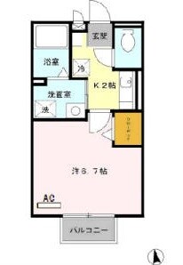 セジュールシャトレーA棟の物件間取画像