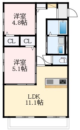 古市駅 徒歩14分 1階の物件間取画像