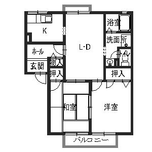 菊水ハイツA棟の物件間取画像